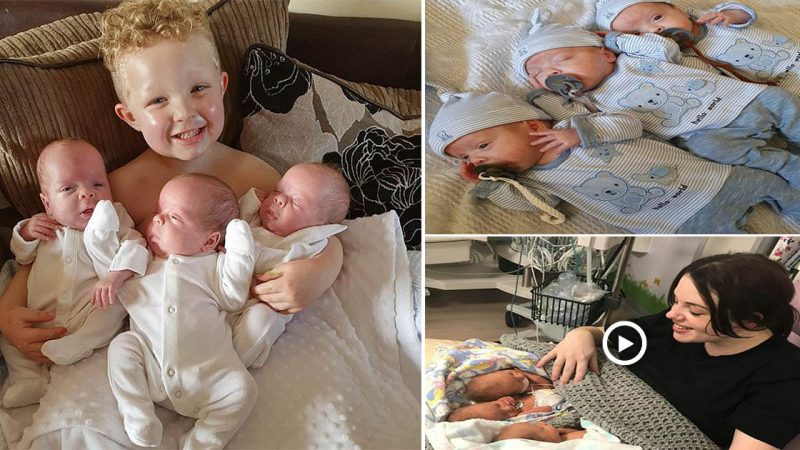 Despite odds of “200 million to one,” a 26-year-old mother miraculously gives birth to identical triplets