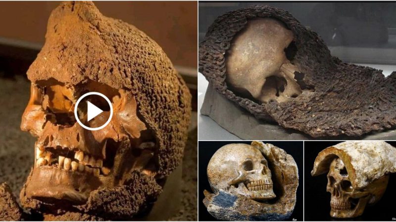 Researchers discovered hundreds of skulls wearing medieval armor in a mass burial in Sweden.