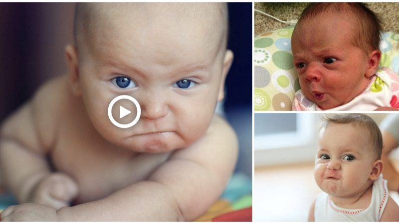 A cute angry infant’s face will make you smile all day.