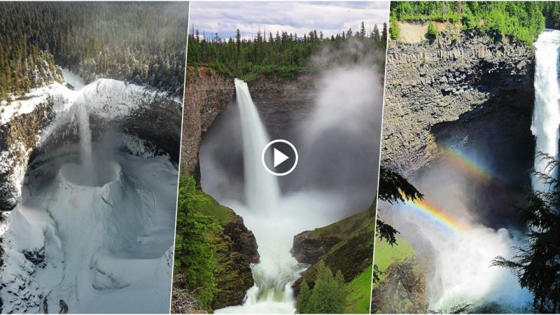 Because of its powerful spray ejection, this breathtaking Canadian waterfall creates a massive ice cone during the winter.