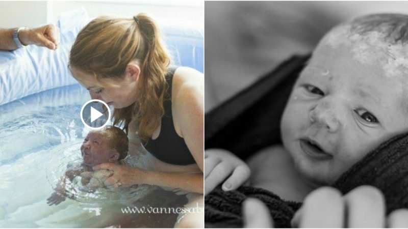 Incredible video of a mother delivering her own birth at home.