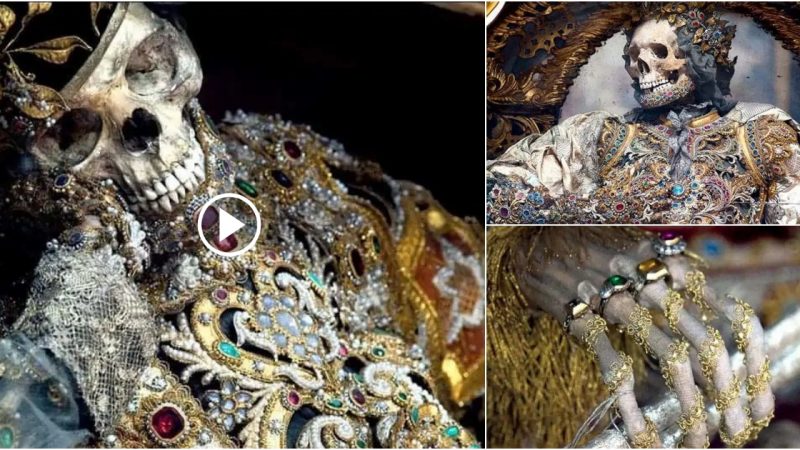 Amazing Ancient Keleton Covered In Priceless Jewelry Discovered In Secret Catacombs.