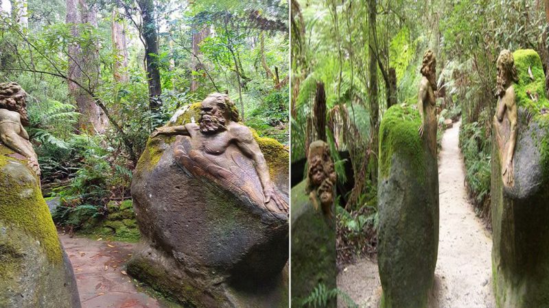 At the William Ricketts National Park Sanctuary at Mount Dandenong, near Melbourne, Australia.