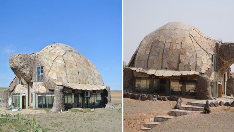 Tortoise shaped house in Gobi desert, Mongolia