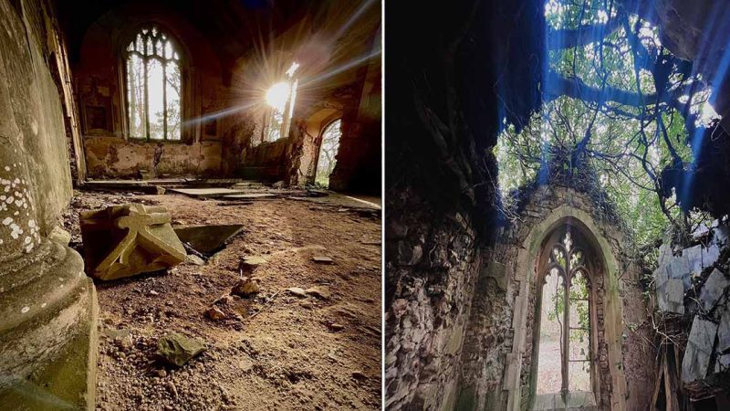 St Peter’s Parish Church in North Burlingham, UK, is a ruin dating mainly from the 14th and 15th centuries. The church was closed for services in 1935.