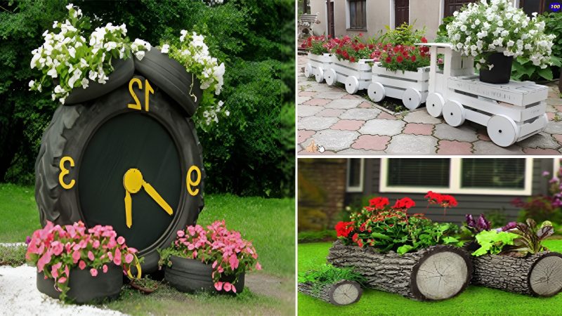 The idea of ​​using recycled materials to make plant pots