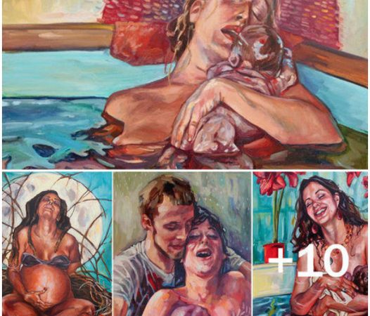 Capturing the Elegance of Birth and Pregnancy: A Display of Potent Paintings.