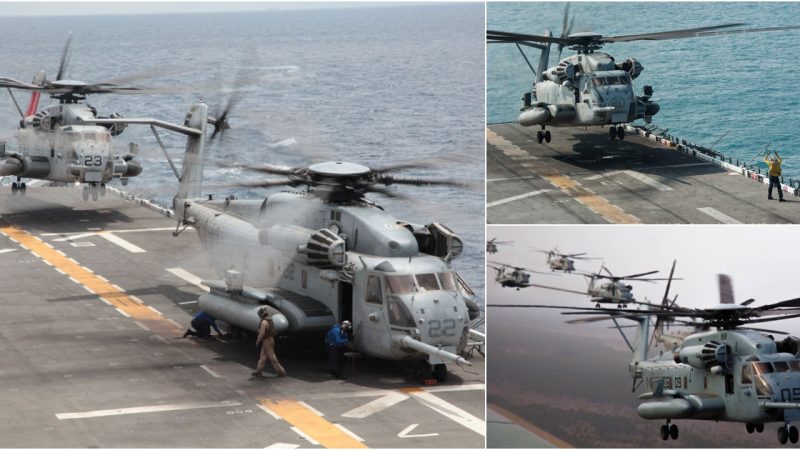 Impressive Down Draft: Sikorsky CH-53E Super Stallions Powerful Flight Over Okehampton Camp