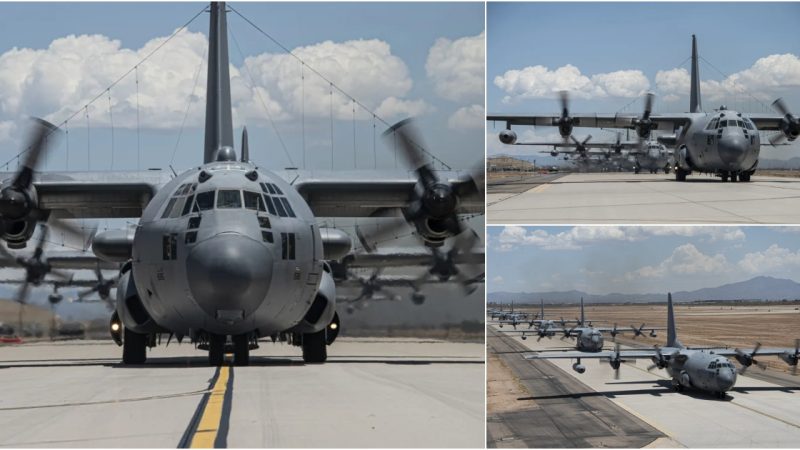 US Air Force EC-130H Compass Call Aircraft’s Spectacular Elephant Walk