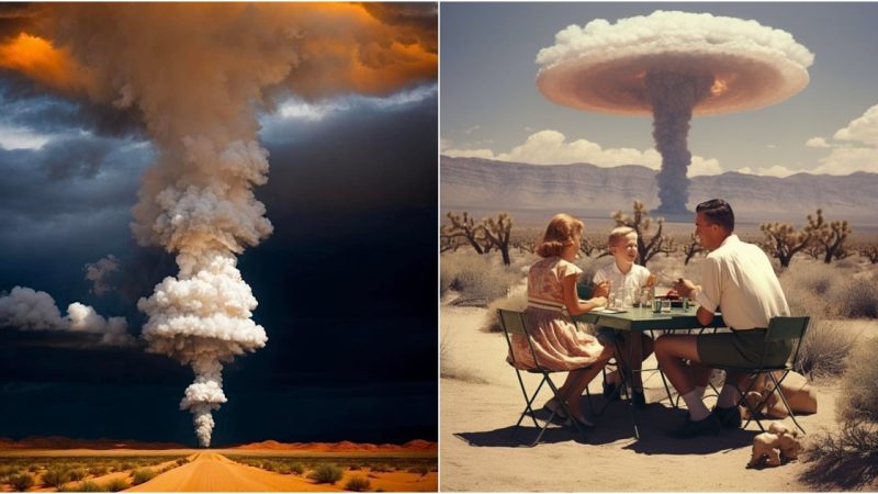 The Majestic Splendor of Giant Mushroom Clouds in the Sky