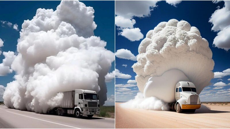Captivating Capture: A Truck Laden with Clouds Paints a Breathtaking Scene