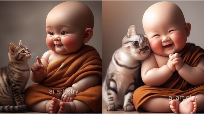 A Heartwarming Tale of a Baby and Affectionate Cat