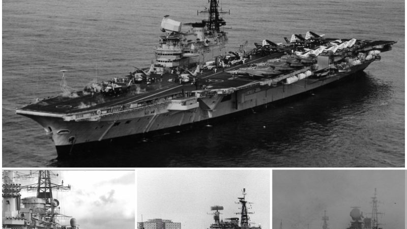 HMS Hermes (R12): A Glimpse of Glory as the Legendary Carrier Departs Pompey in 1981